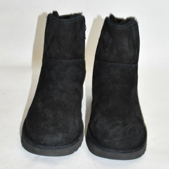 $220 UGG Abree II Genuine Sheepskin Mini Boot winter BLACK 6 (SE7) - Picture 7 of 9